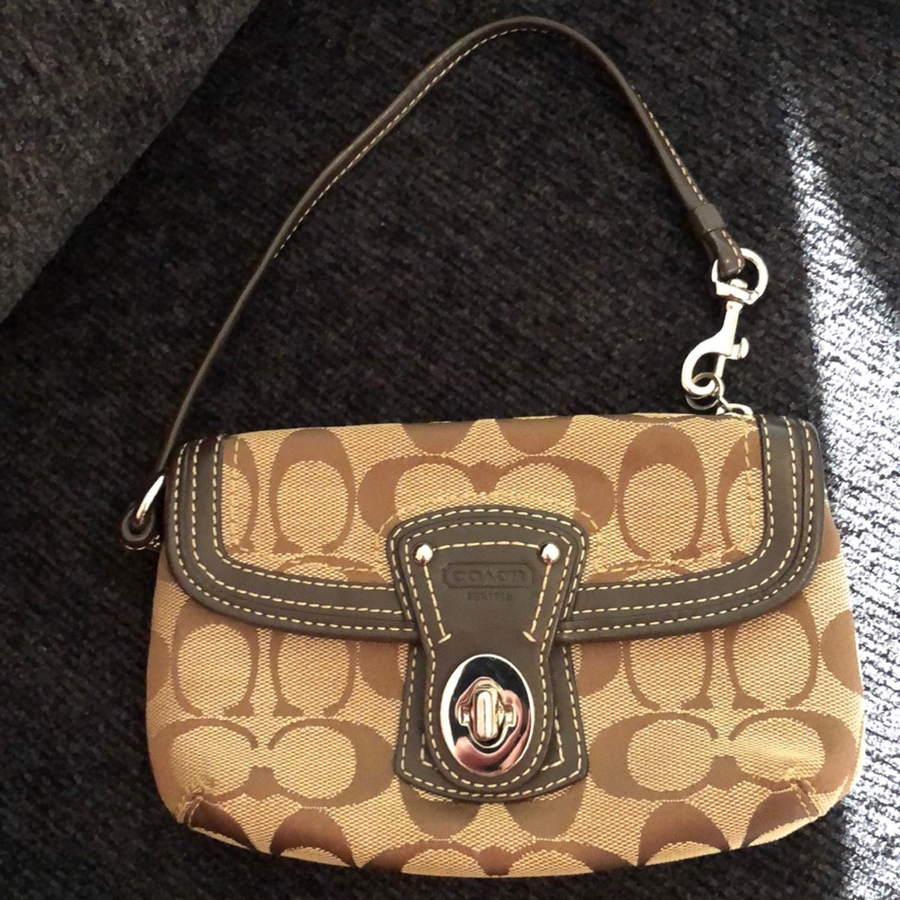 Coach Signature Print Wristlet